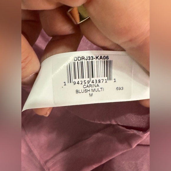 NEW Dress the Population Carina Embroidered Strapless Dress M/8-10 Blush Multi - Picture 14 of 15